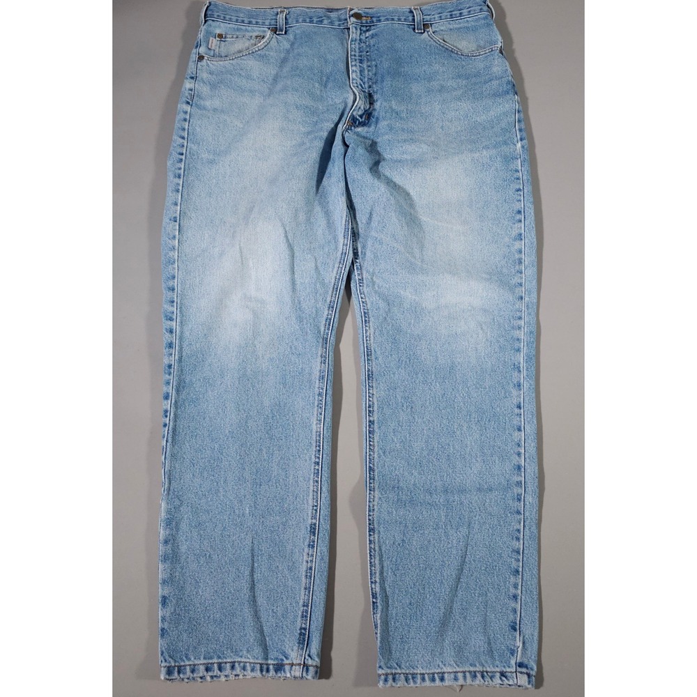 Carhartt Jeans Mens 39x31 Light Blue Relaxed Fit Workwear Denim Pants